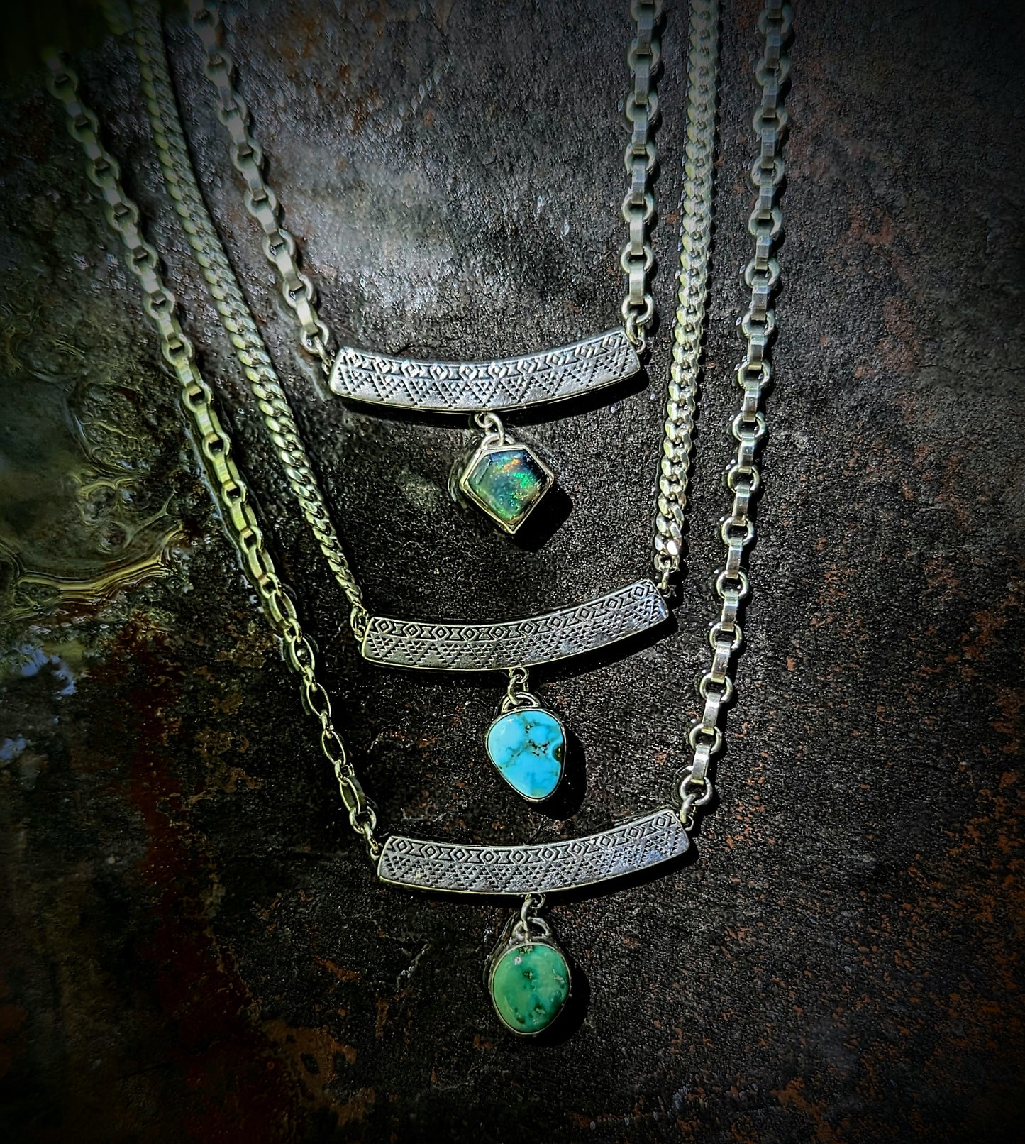 Nerine Drop Necklace (Kingman Turquoise)