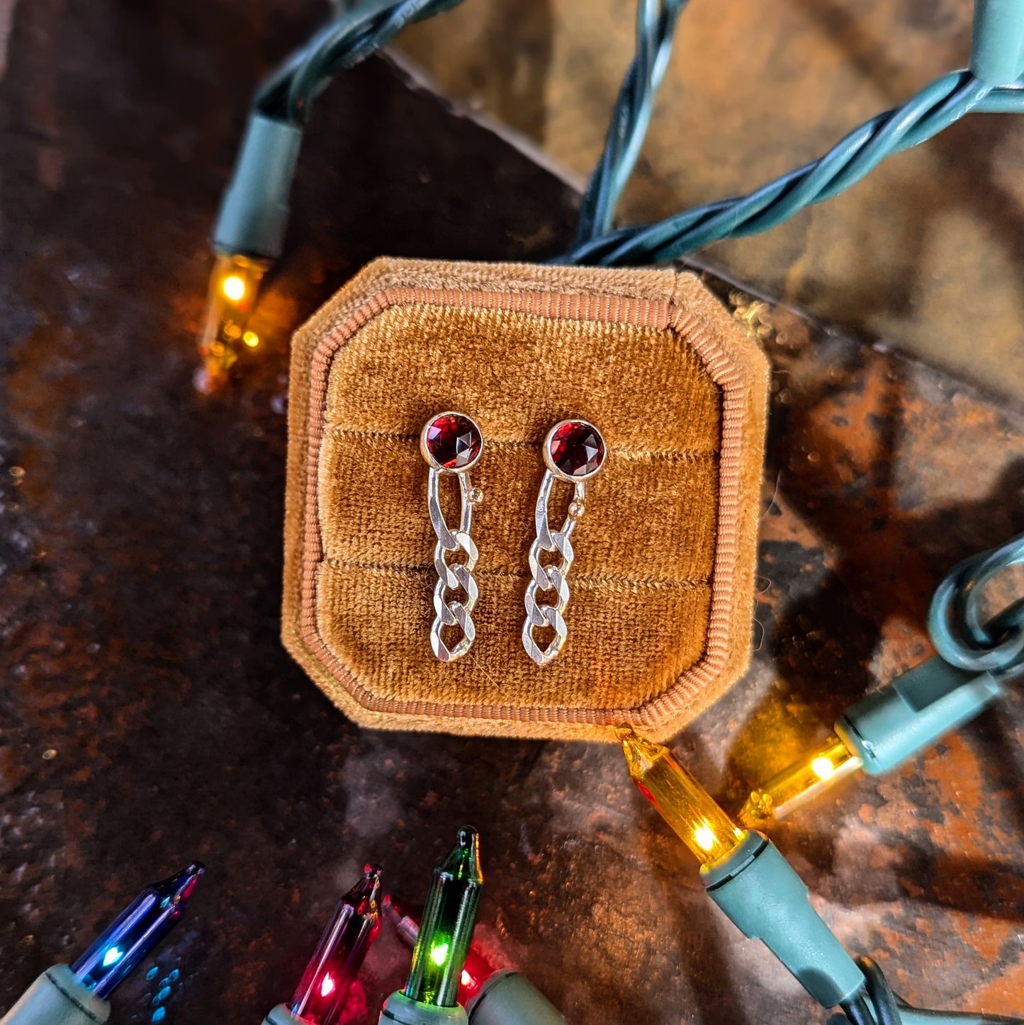 Garnet Dangle Earrings