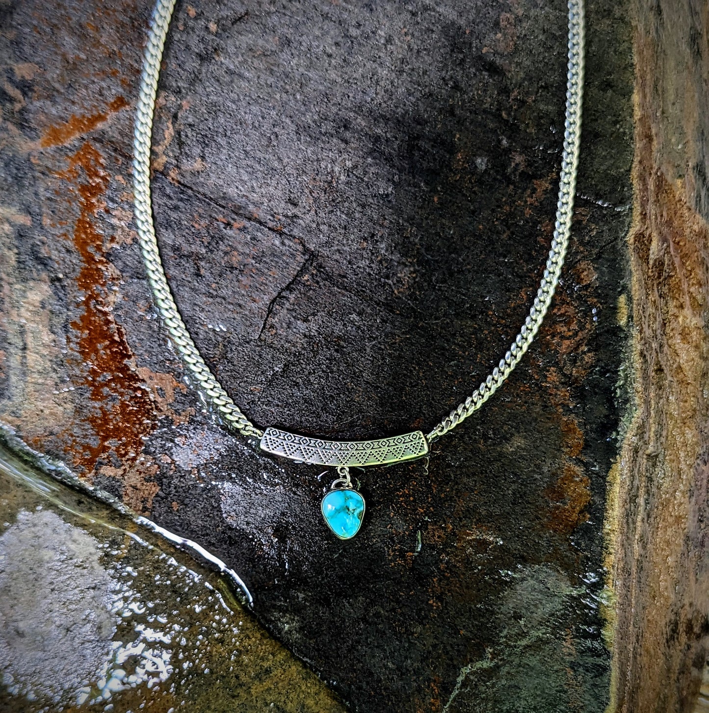 Nerine Drop Necklace (Kingman Turquoise)